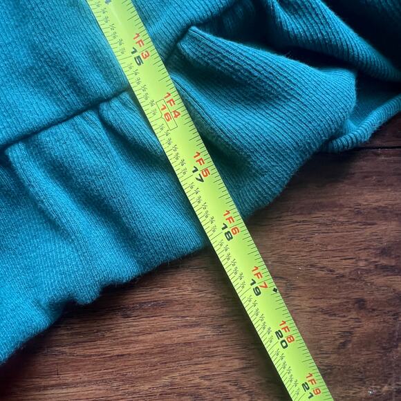 Jane + Jo Dress 3T Green Ribbed Dress Flutter Sleeve Zipper Back Holiday - Picture 7 of 7